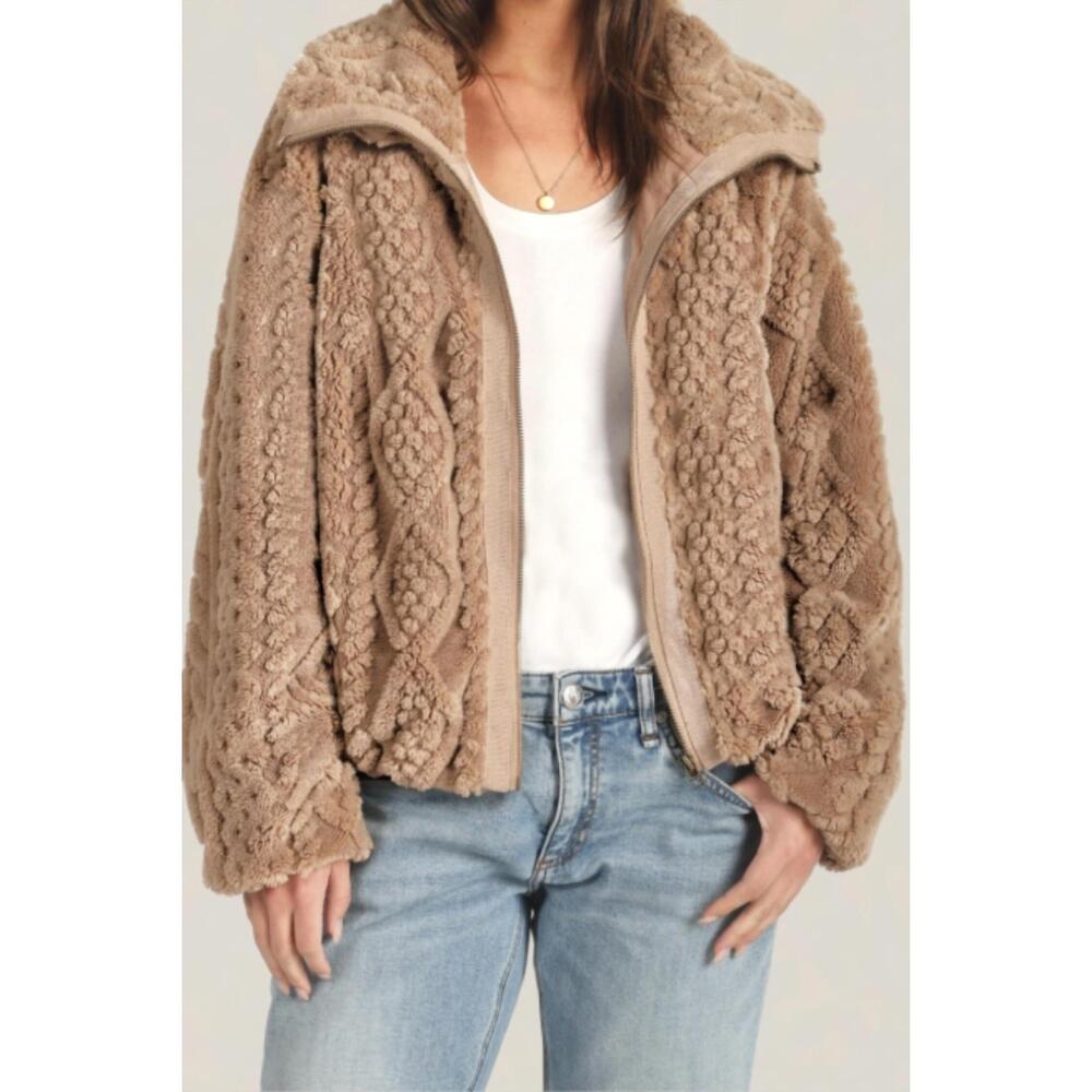 NEW DYLAN BY TRUE GRIT women's so cozy cable jacket in claret